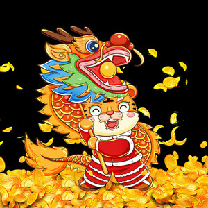 设计老虎新年装饰素材psd模版下载