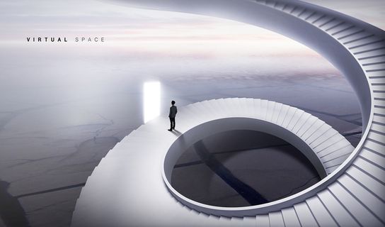 大气未来建筑空间设计PSD分层素材