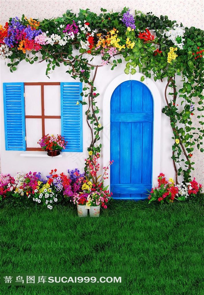 花藤小屋摄影背景图片