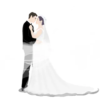 婚纱卡通人物婚礼白纱结婚婚纱摄影手绘