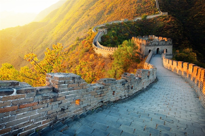 长城唯美夕阳图片