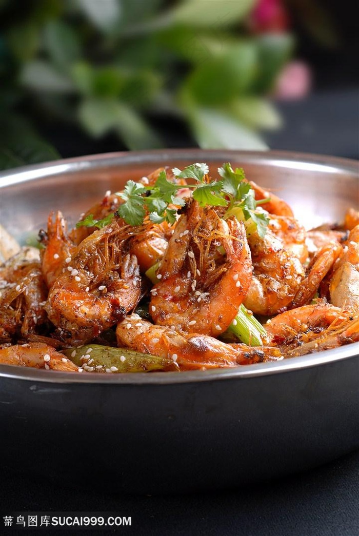 中华美食干锅干锅香辣虾摄影图