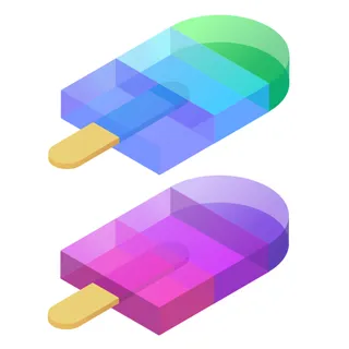 扁平风渐变雪糕冰淇淋素材