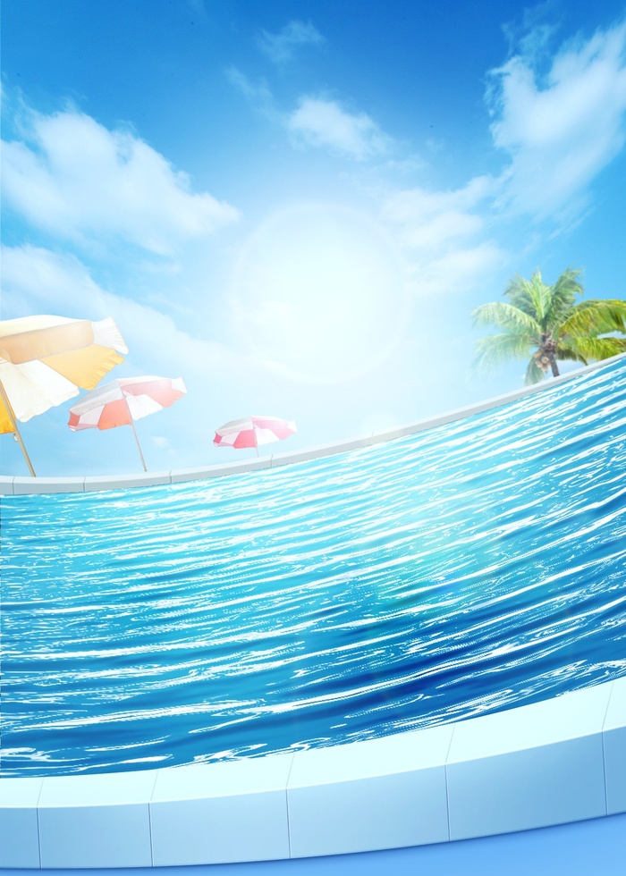 夏季游泳池背景