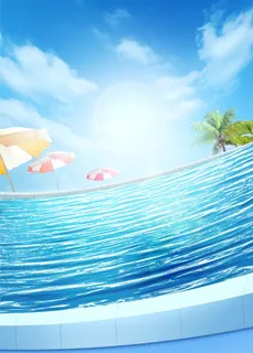 夏季游泳池背景