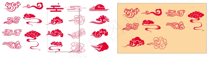 中国风祥云素材cdr矢量模版下载