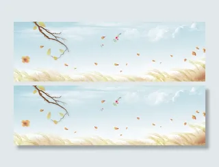 树枝落叶横幅广告PSD素材