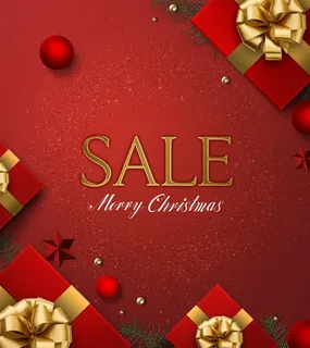 圣诞节圣诞树圣诞老人闪亮装饰电商促销折扣海报