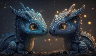 温馨、龙、眼睛、可爱、甜蜜