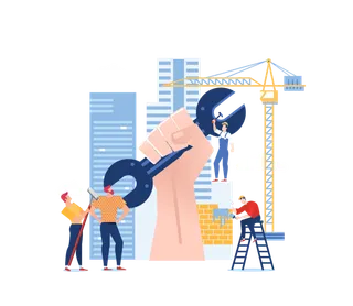 手绘卡通可爱人物艺术字5.1五一劳动节海报节日设计素材PNG免抠图