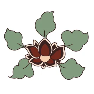 复古中国风国潮敦煌花纹花草插画手绘装饰小元素PSD素材