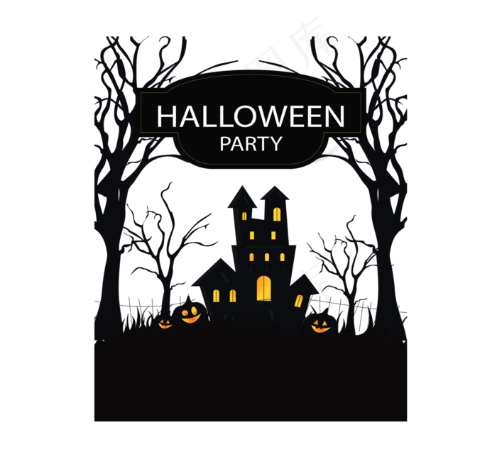 万圣节节日城堡素材