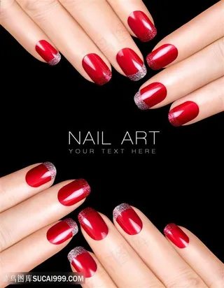 大红色炫彩指甲油广告设计高清