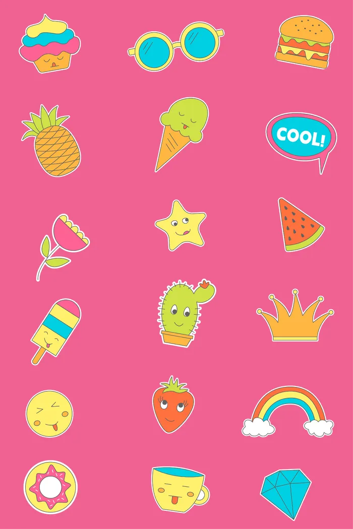 矢量搞怪贴纸ai矢量模版下载