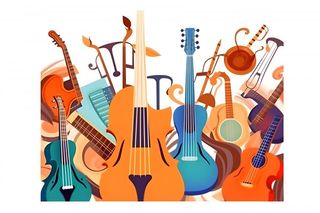 音乐乐器吉他钢琴背景