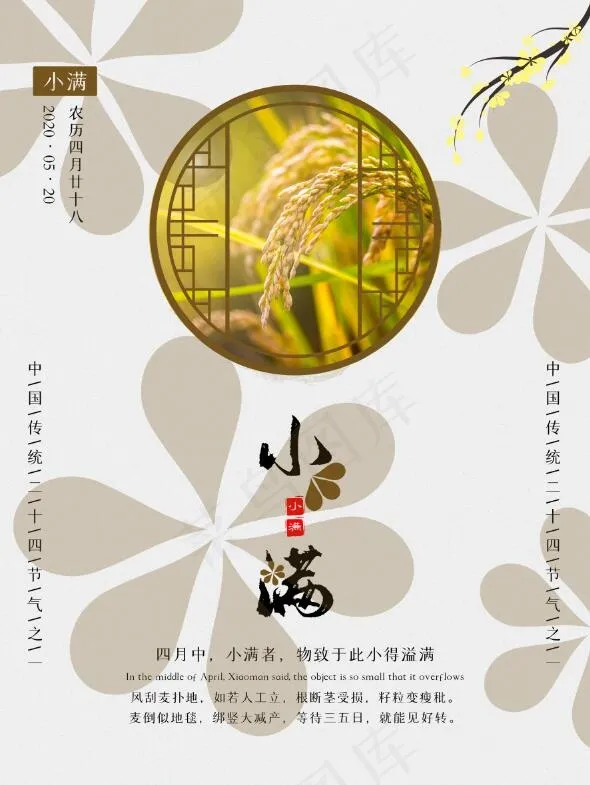 清新简约传统节日小满海报