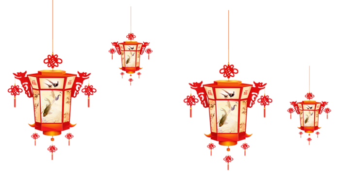 卡通手绘灯笼中秋节元宵节花灯新年海报元素PNG免扣PS素材