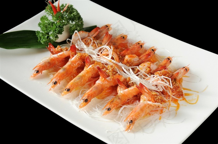 怪味开边虾美食素材