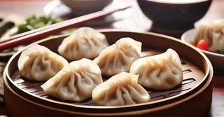 立冬吃饺子美食摄影图