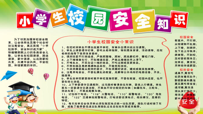 校园安全知识宣传psd模版下载