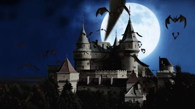 城堡, 月亮, 夜晚, 蝙蝠, 万圣节, 神秘, 满月