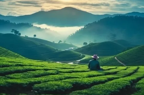 茶园自然风光山川背景