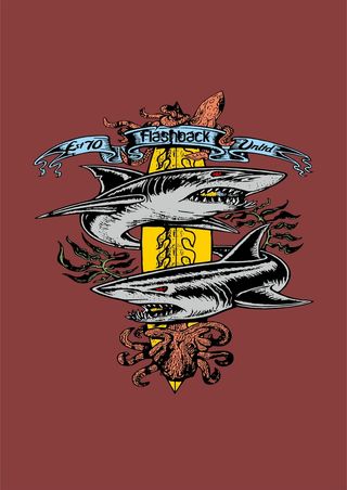 鲨鱼大白鲨章鱼八爪鱼海藻美式潮流