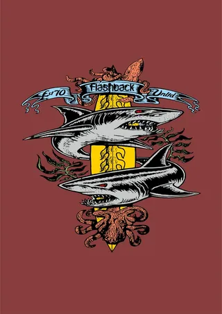 鲨鱼大白鲨章鱼八爪鱼海藻美式潮流