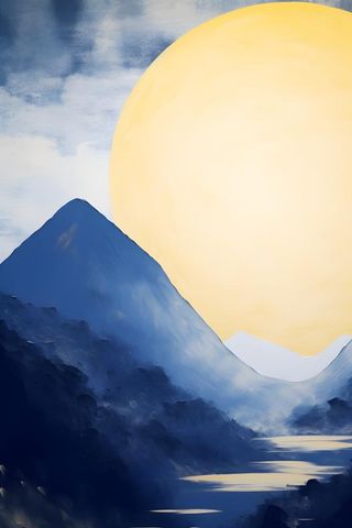 月光月亮山脉夜晚背景