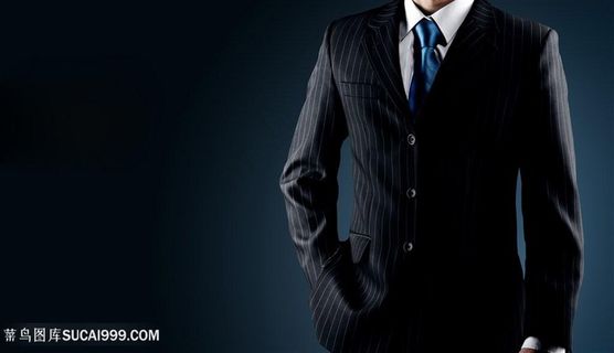 手插口袋穿西服的商务男人图片