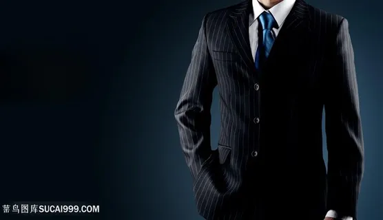 手插口袋穿西服的商务男人图片