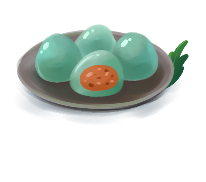 清明节海报设计插图卡通青团素材图片元素png透明背景