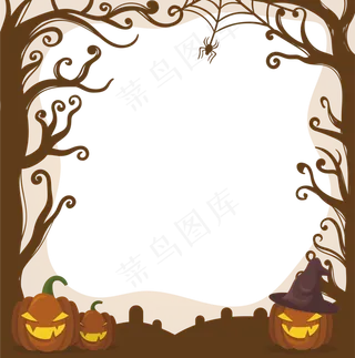 简单南瓜元素万圣节节日边框