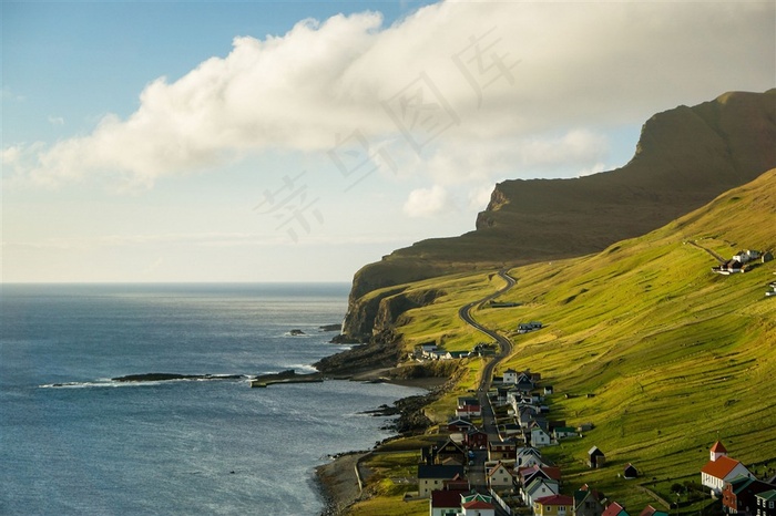 高清唯美海边海岸小镇风景图片