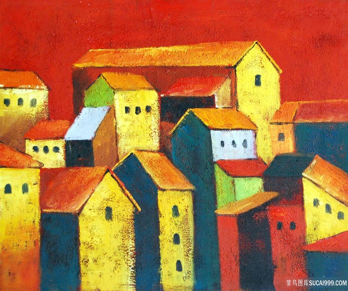 唯美建筑水彩插画