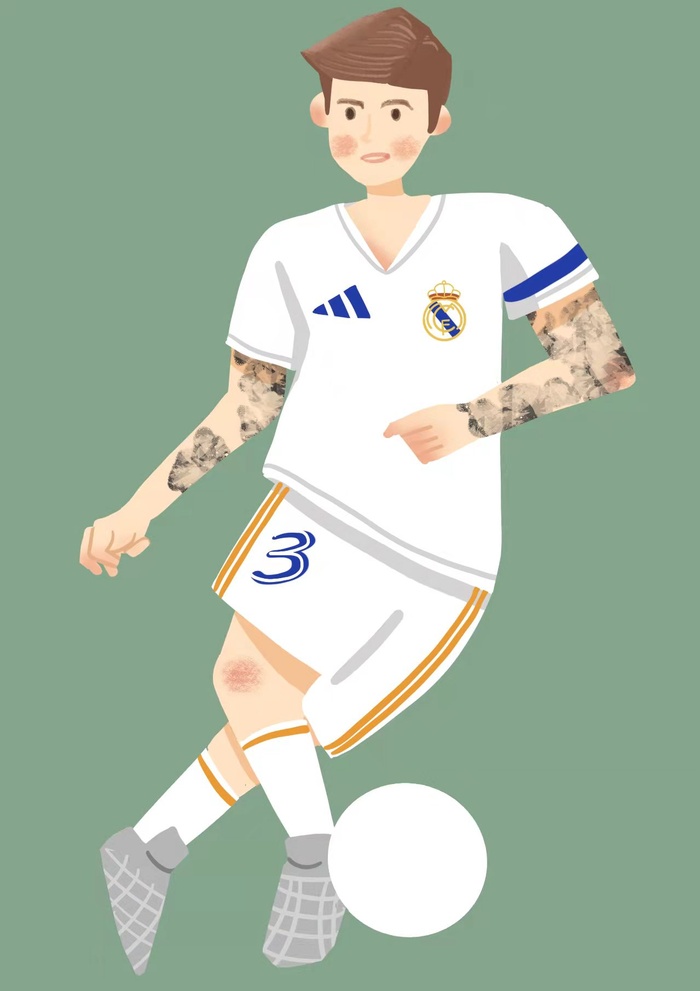 原创球星扁平风插画