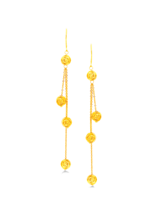 婚嫁玫瑰花耳环黄金首饰免扣素材 拷贝