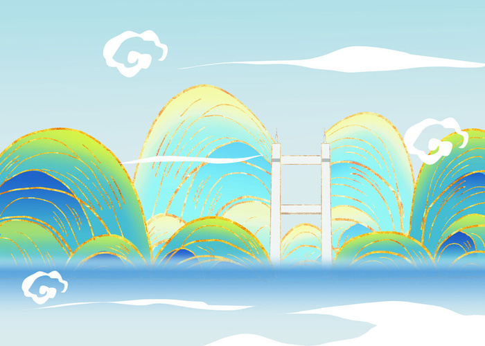 国潮鎏金广东虎门大桥地标建筑