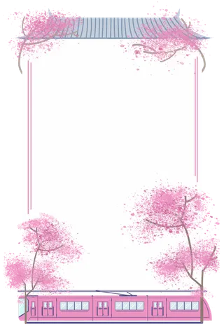 春天浪漫粉红色樱花手绘樱花梅花桃花花朵图片PNG免扣素材