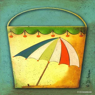 太阳伞油桶高清油画