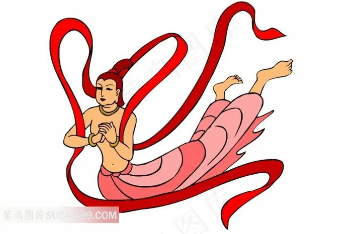飞天神话人物插画素材