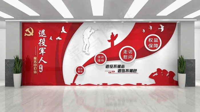 退役服务中心 cdr矢量模版下载