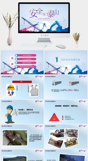 安全生产PPT模板预览图