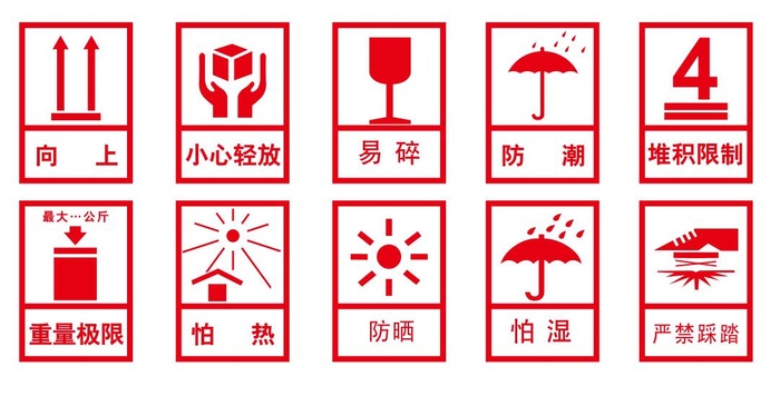 矢量纸箱运输标志