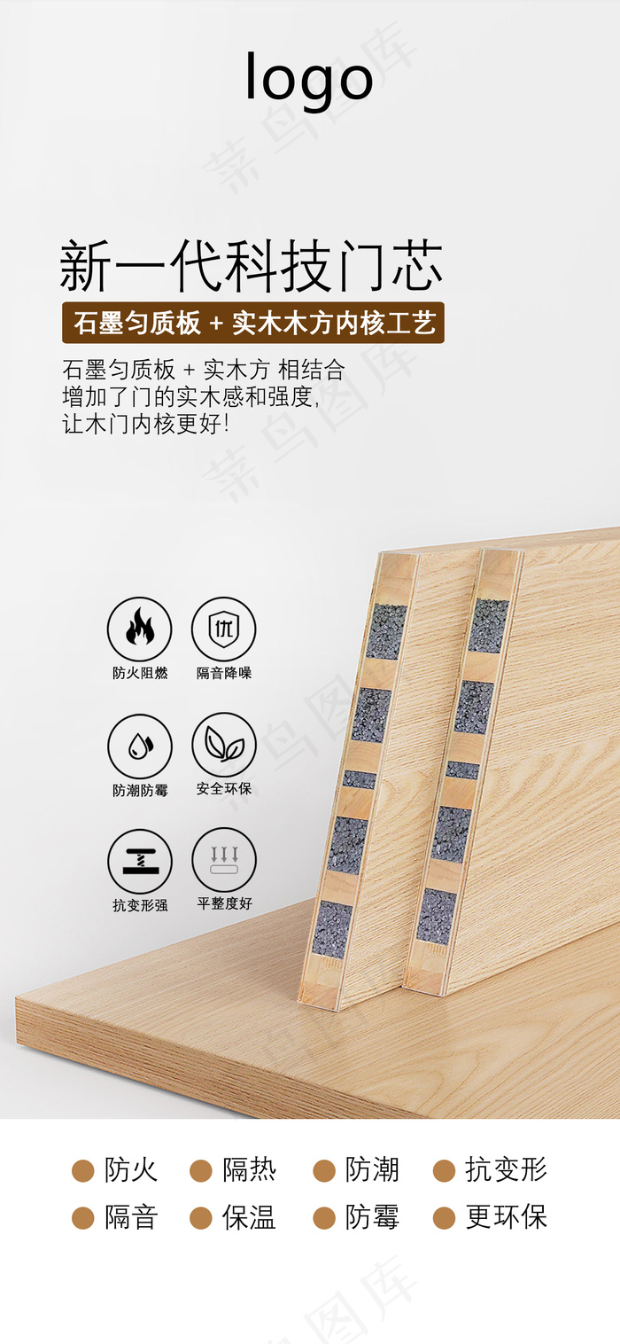 简约木门剖面石墨烯门扇海报