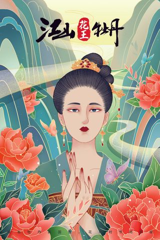 手绘国朝母亲节插画