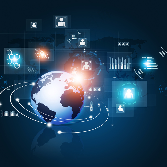 蓝色信息数码高科技创意背景