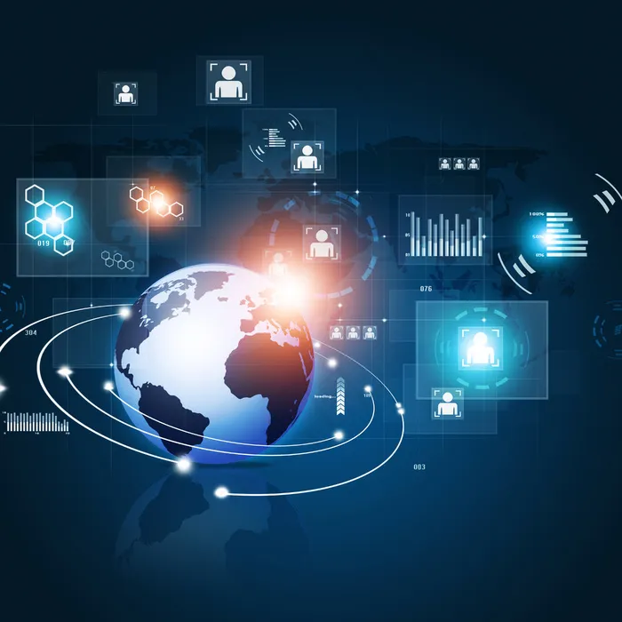 蓝色信息数码高科技创意背景