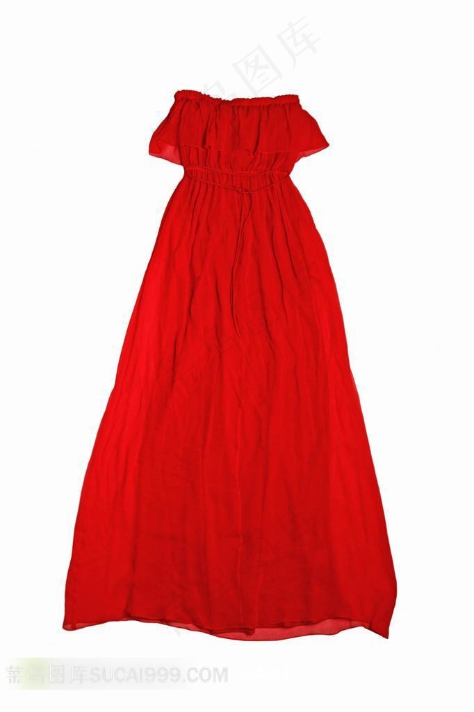红色长裙素材