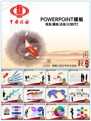 税务工作总结报告ppt模板预览图